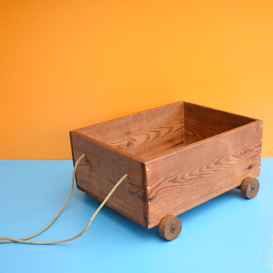 Vintage 1970s Storage Toy Box On Wheels by Pineapple Retro