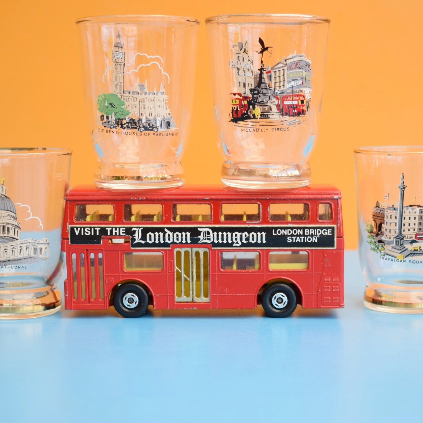 Vintage 1960s Tot Glass Set- London Designs - Boxed by Pineapple Retro