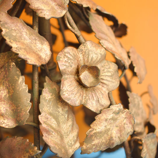 Vintage 1950s Gilded Metal Flower Light Fittings - Italian