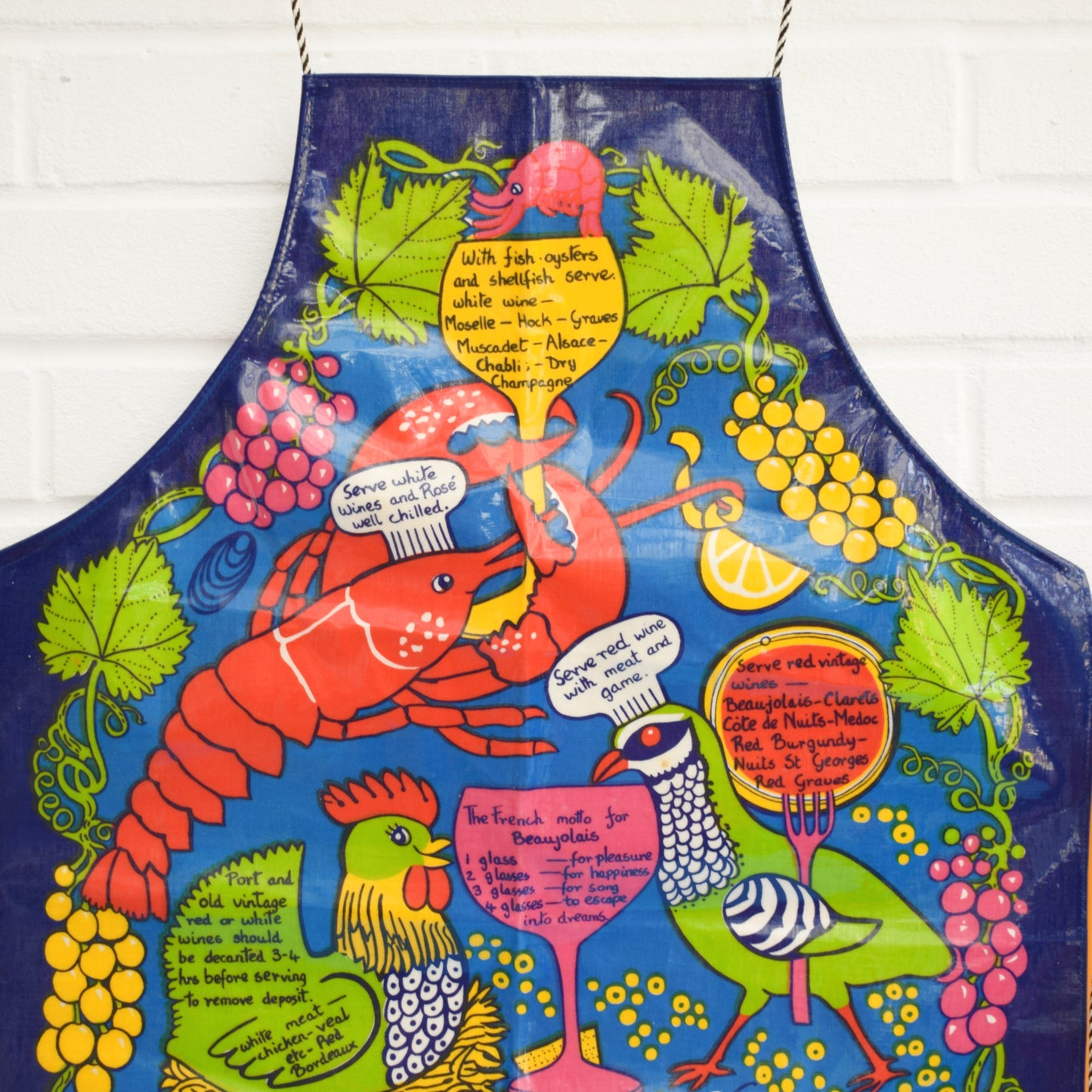 Vintage 1970s PVC Apron - Food & Drink Design - Erika Parry by Pineapple Retro