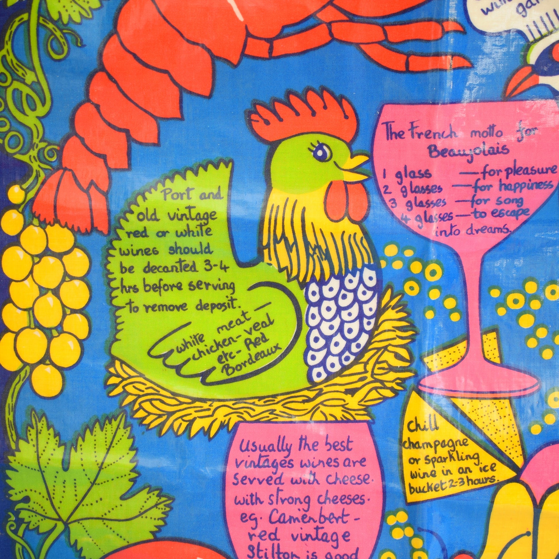 Vintage 1970s PVC Apron - Food & Drink Design - Erika Parry by Pineapple Retro
