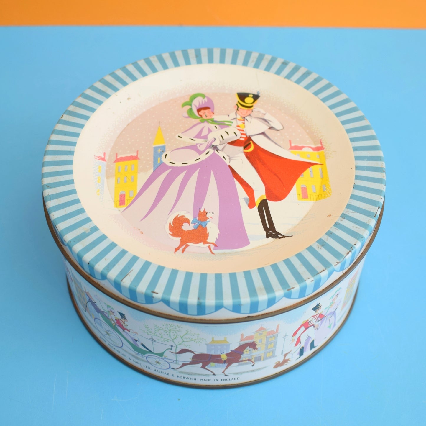 Vintage 1960s Quality Street Chocolate Tin - Small - Blue Snowy by Pineapple Retro