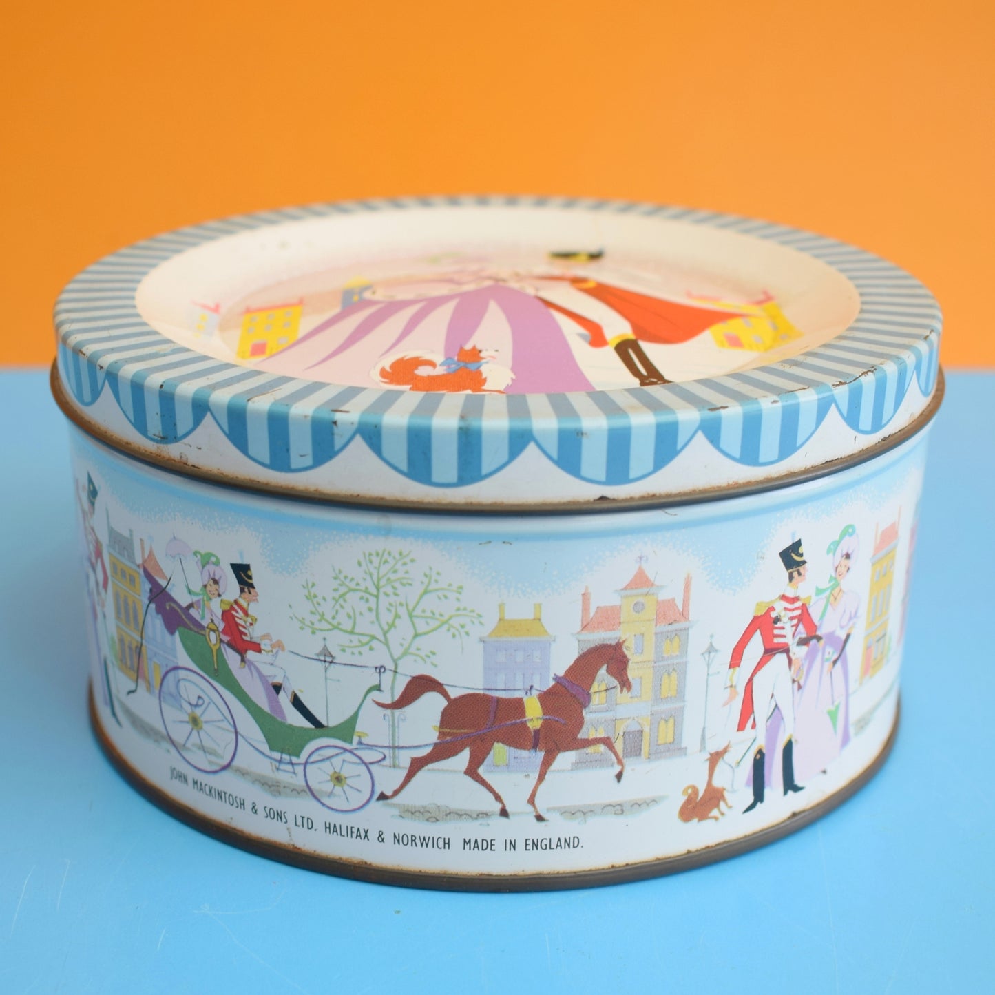 Vintage 1960s Quality Street Chocolate Tin - Small - Blue Snowy by Pineapple Retro