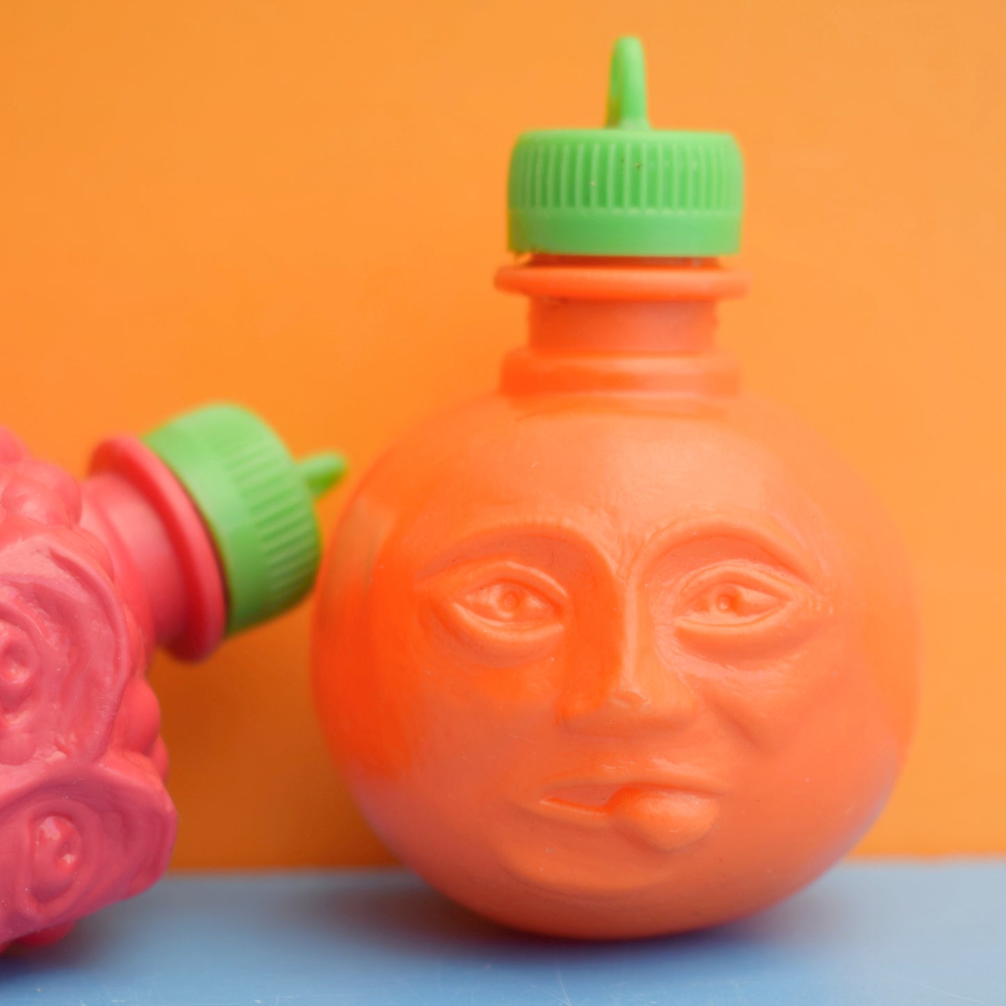 Vintage 1980s Plastic Sherbert / Candy Fruit Heads - Angry/ Scary