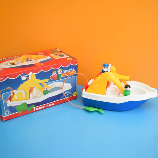 Vintage 1980s Fisher Price Fishing Boat- Boxed by Pineapple Retro