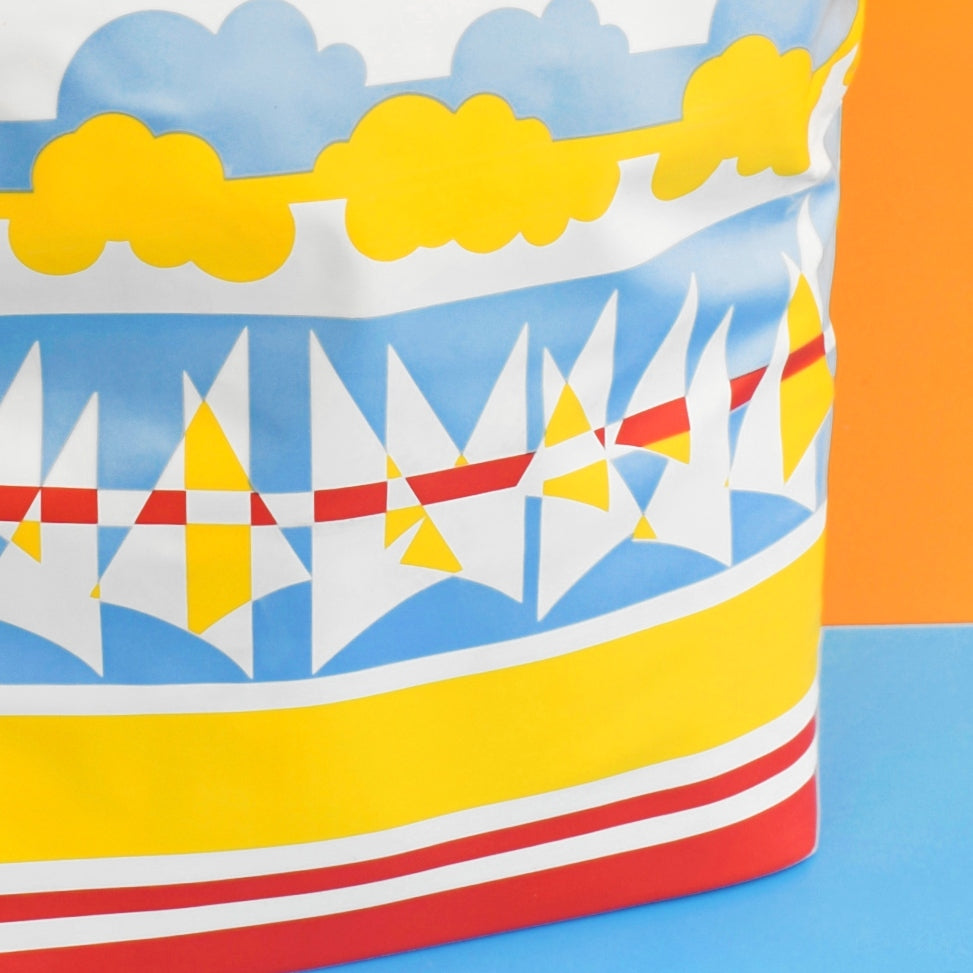 Vintage 1980s Padded Cool Bag - Graphic Boats by Pineapple Retro