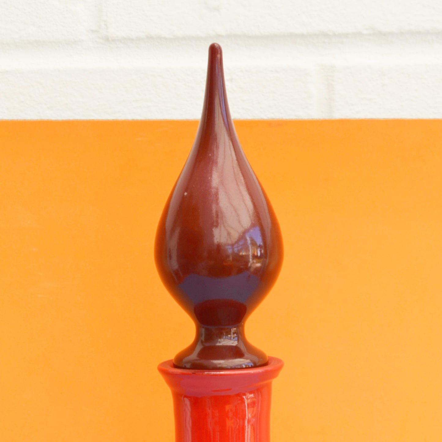 Vintage 1960s Tall Glass Genie Bottle - Red by Pineapple Retro