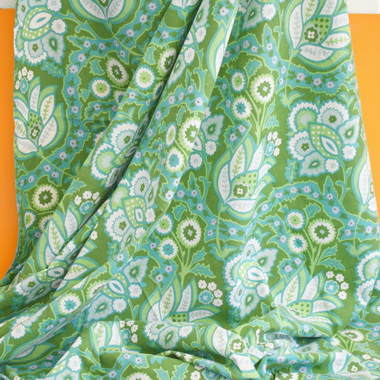 Vintage 1960s Flat Sheet / Fabric - Green - Jonelle by Vintage