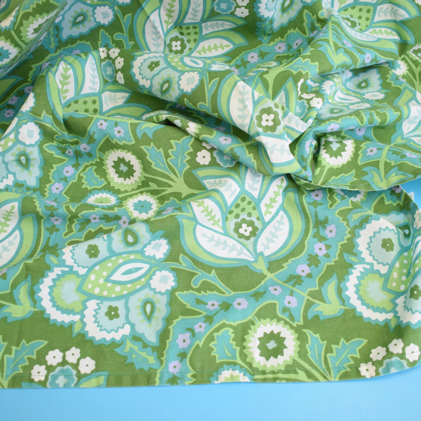 Vintage 1960s Flat Sheet / Fabric - Green - Jonelle by Vintage