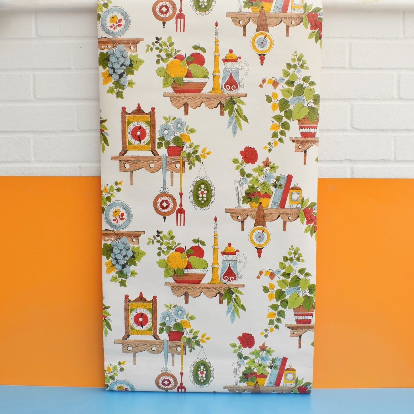 Vintage 1960s Wallpaper - Kitsch / Dining Themed - 2m Length by Pineapple Retro