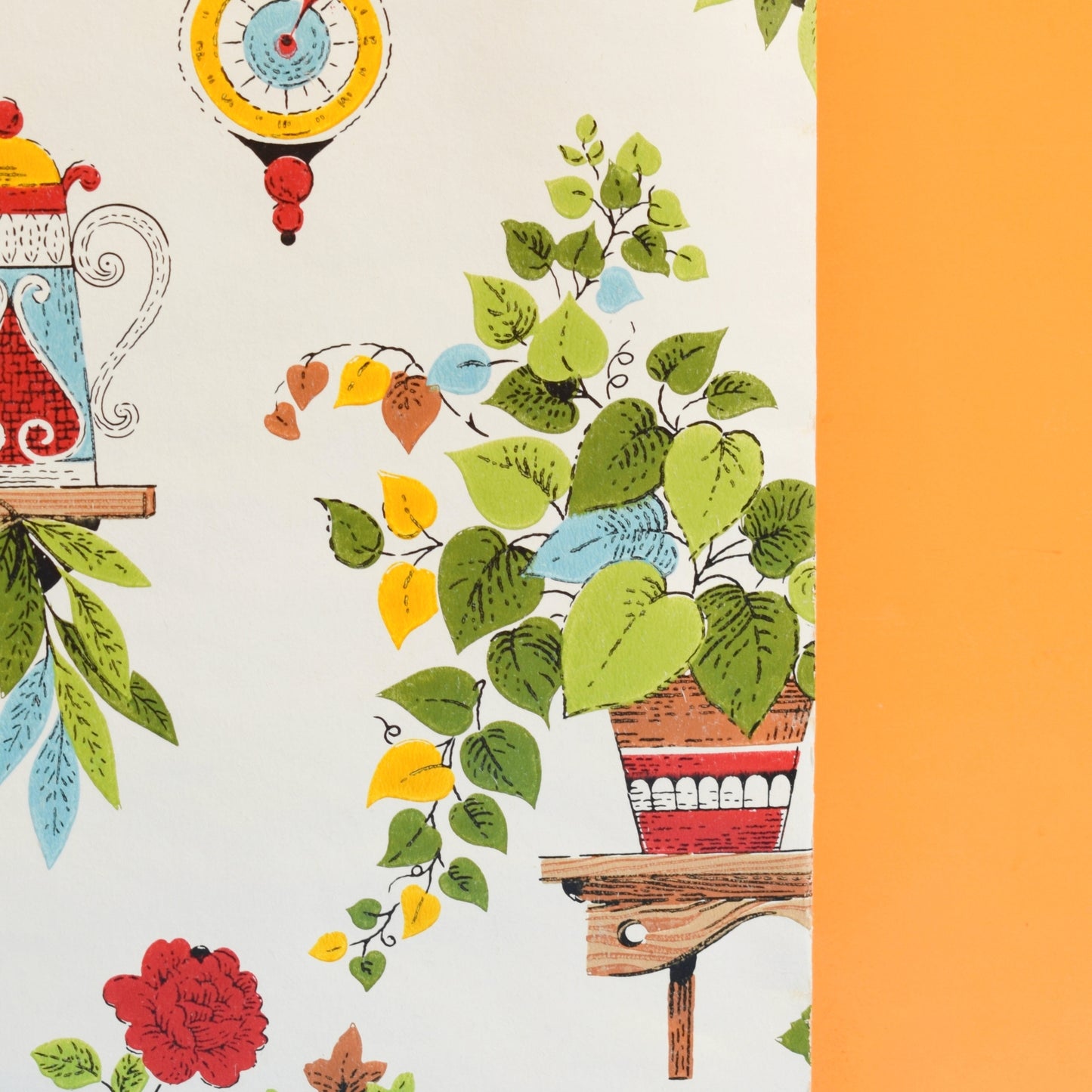 Vintage 1960s Wallpaper - Kitsch / Dining Themed - 2m Length by Pineapple Retro