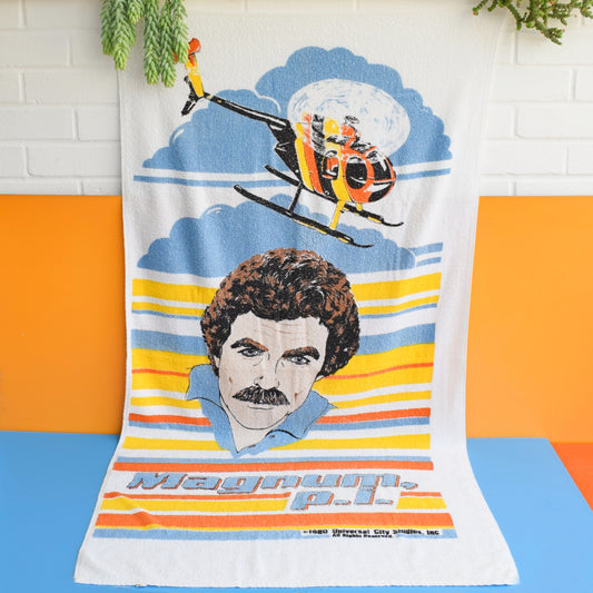 Vintage 1980s Beach Towel - Magnum PI by Pineapple Retro