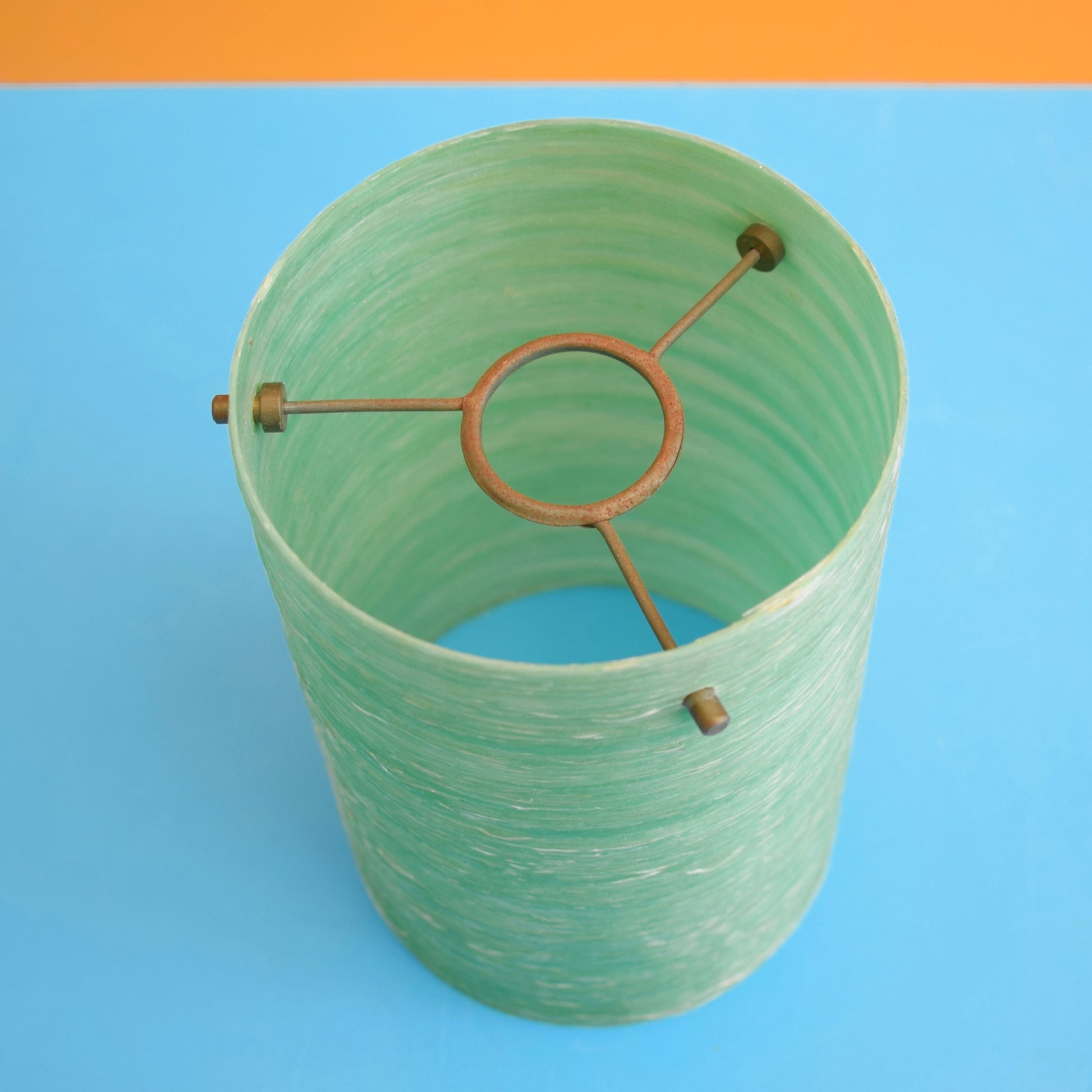 Vintage 1960s Shattaline Fibreglass Lamp Shade - Turquoise by Vintage