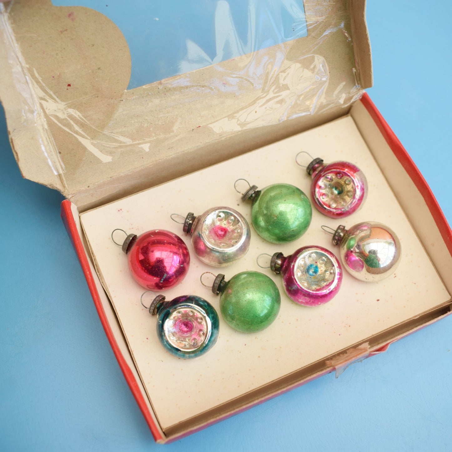 Vintage 1950s Glass Christmas Baubles- Mini / Small - Various Boxed