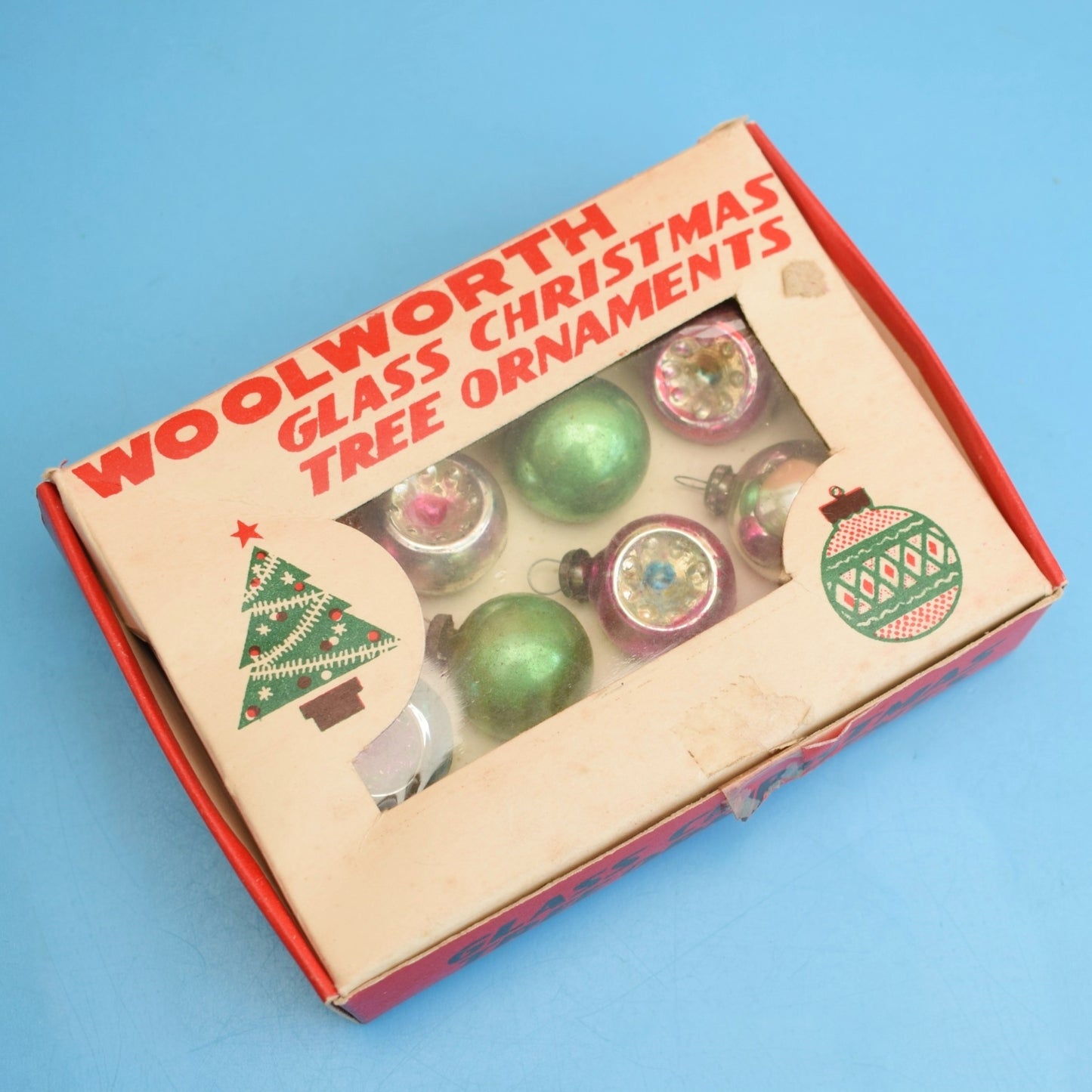 Vintage 1950s Glass Christmas Baubles- Mini / Small - Various Boxed