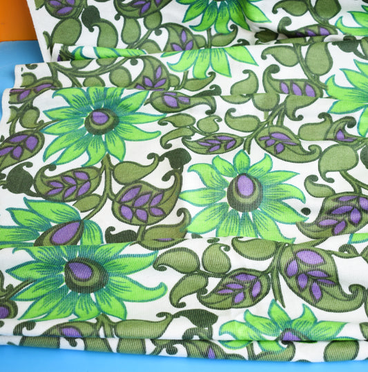Vintage 1960s Synthetic Fabric - Flowers- Lots by Vintage