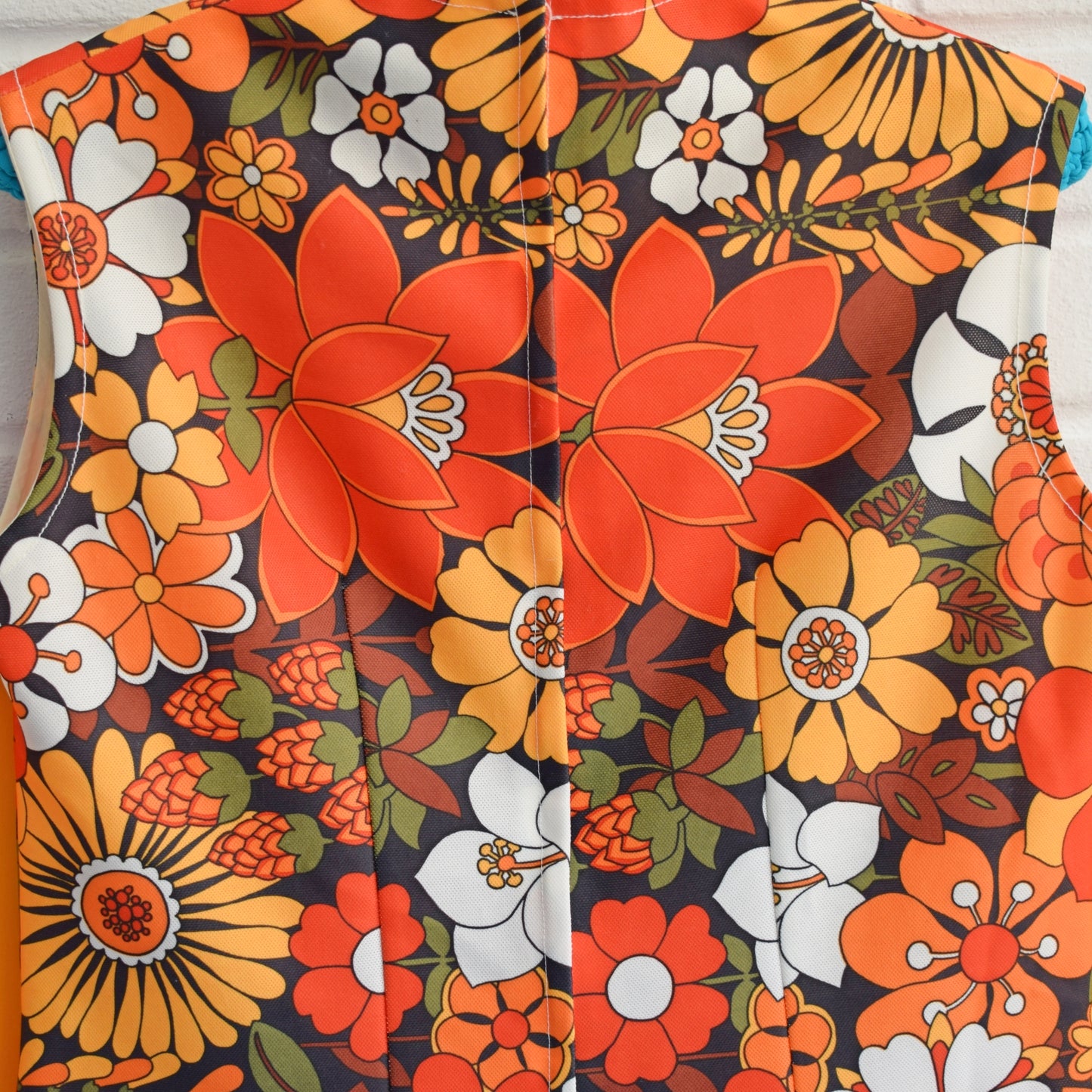 Vintage 1960s Shift Top- Flower Power - Orange