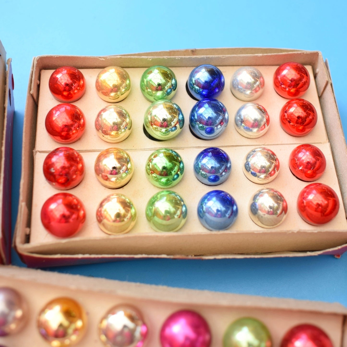 Vintage 1950s Glass Christmas Baubles- Mini / Small - Various Boxed