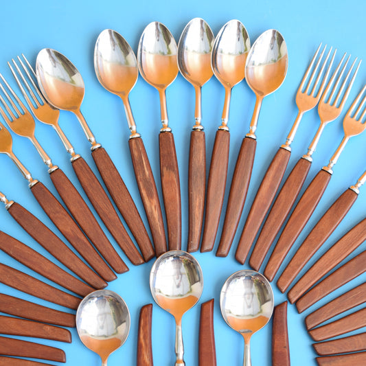 Vintage 1960s Teak Glosswood Cutlery Set . by Vintage