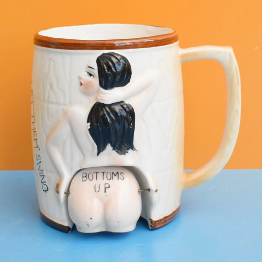 Vintage 1970s Mugs - Bums & Boobs - Cheeky by Pineapple Retro