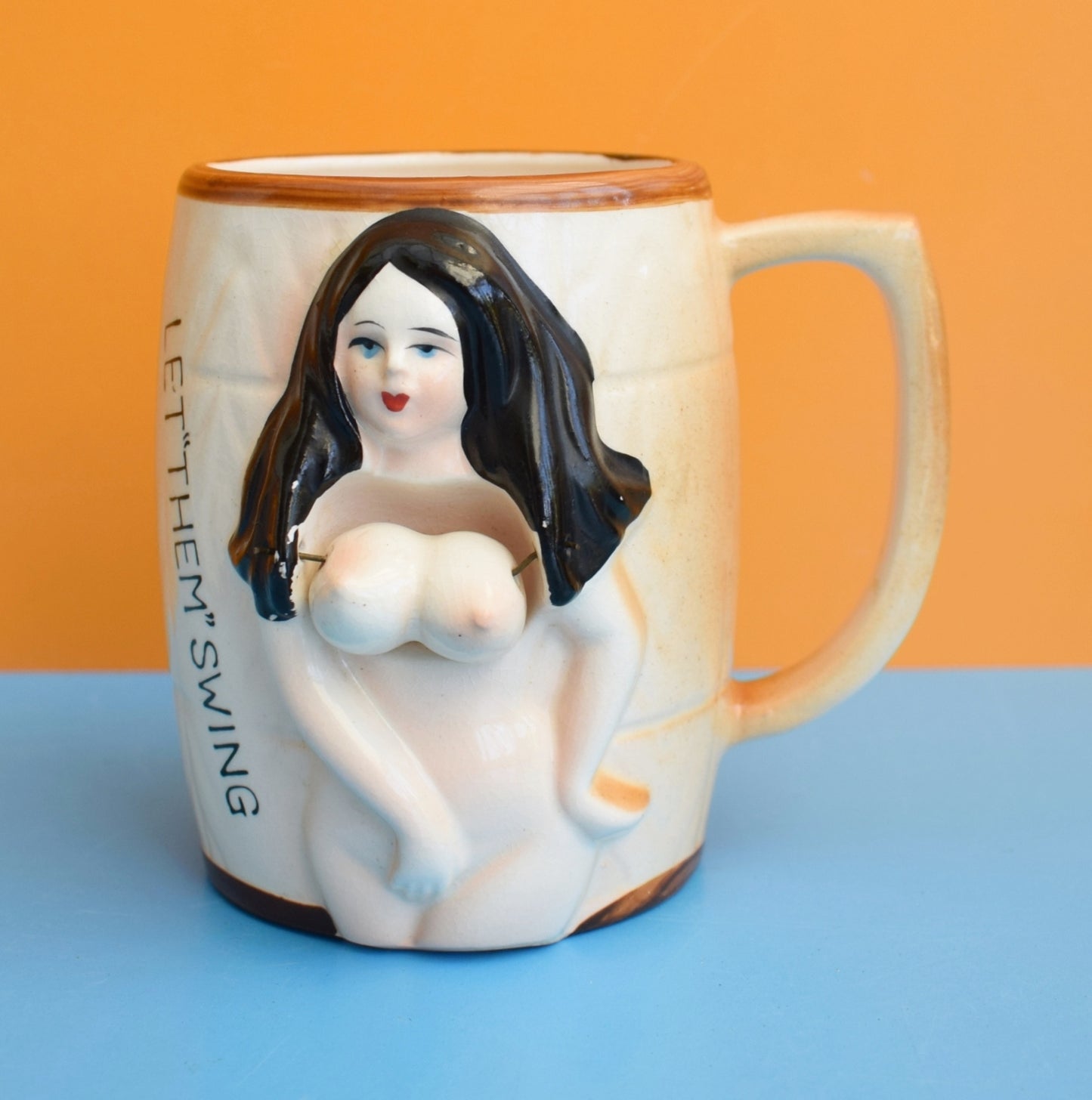 Vintage 1970s Mugs - Bums & Boobs - Cheeky by Pineapple Retro