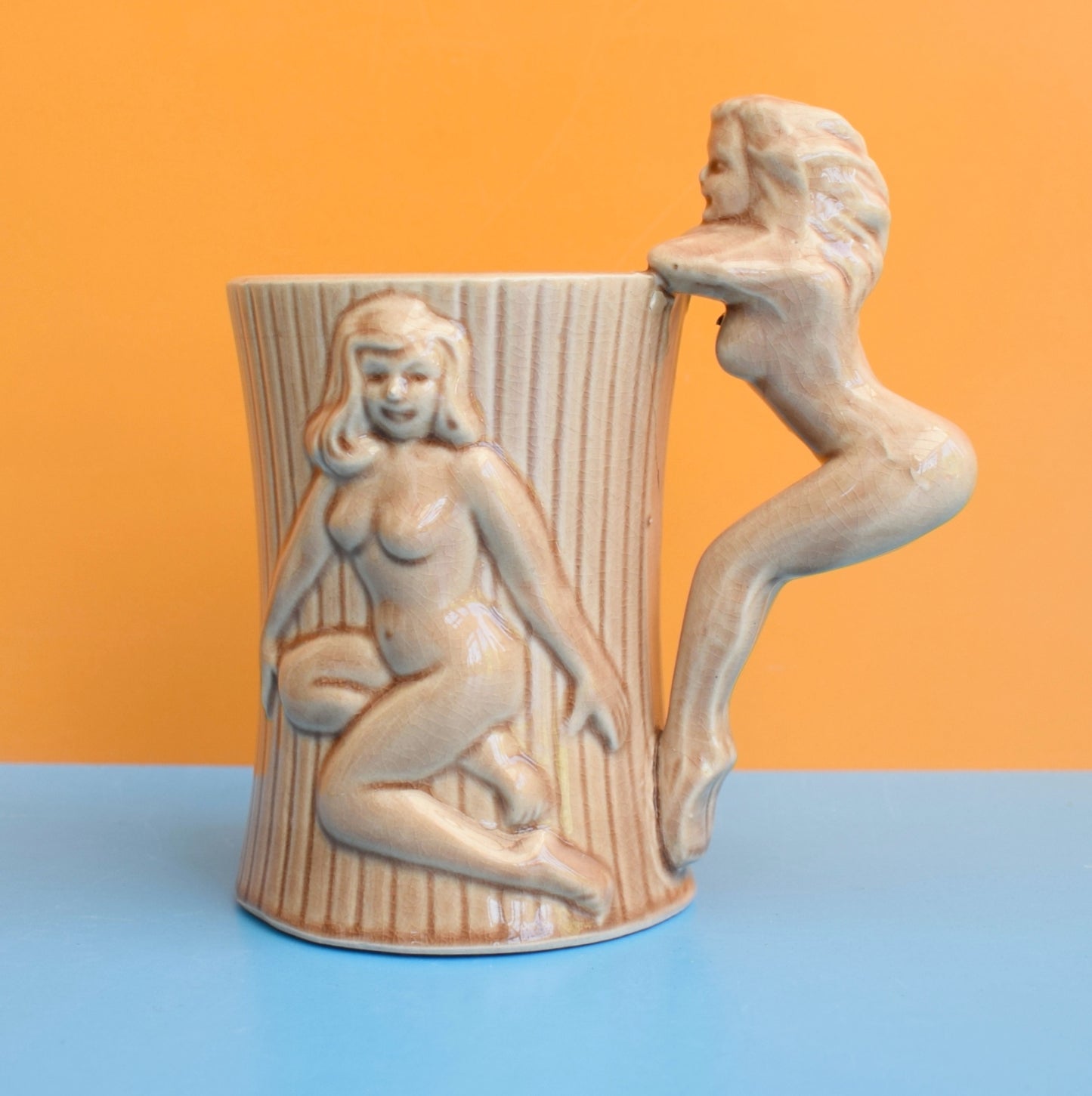 Vintage 1970s Mugs - Bums & Boobs - Cheeky by Pineapple Retro
