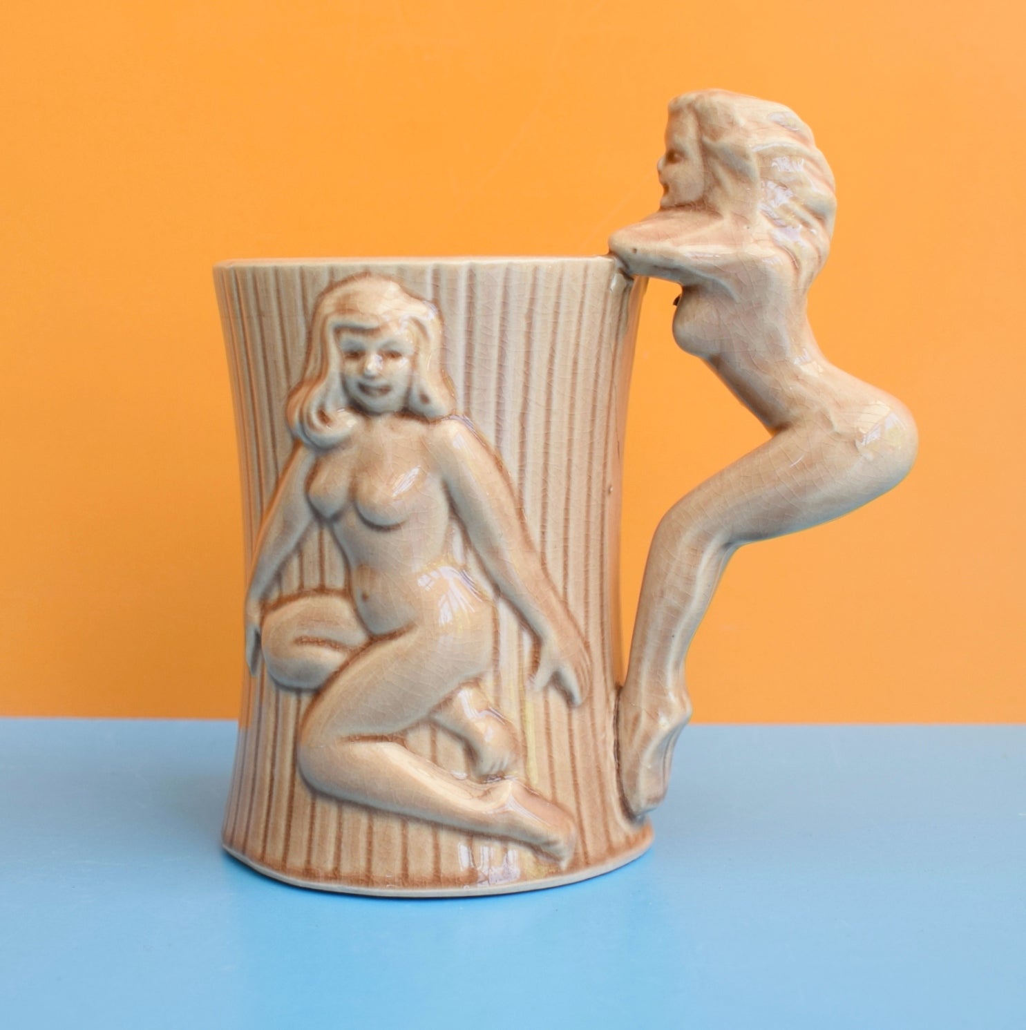 Vintage 1970s Mugs - Bums & Boobs - Cheeky by Pineapple Retro