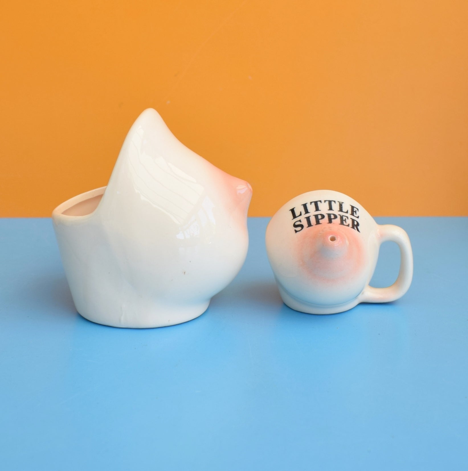 Vintage 1970s Mugs - Bums & Boobs - Cheeky by Pineapple Retro