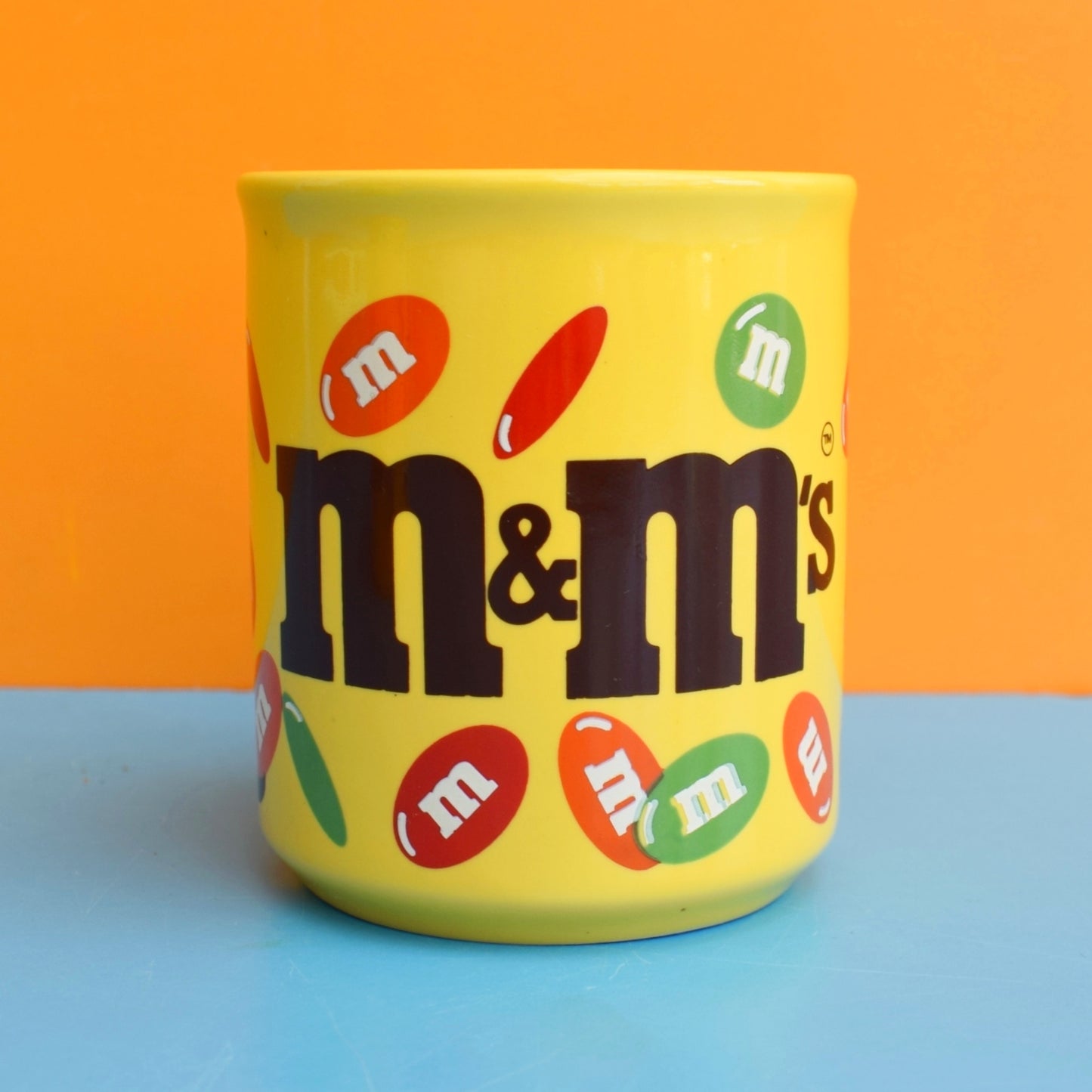 Vintage 1980s Mugs - M&Ms Chocolate / Mini Eggs - Yellow