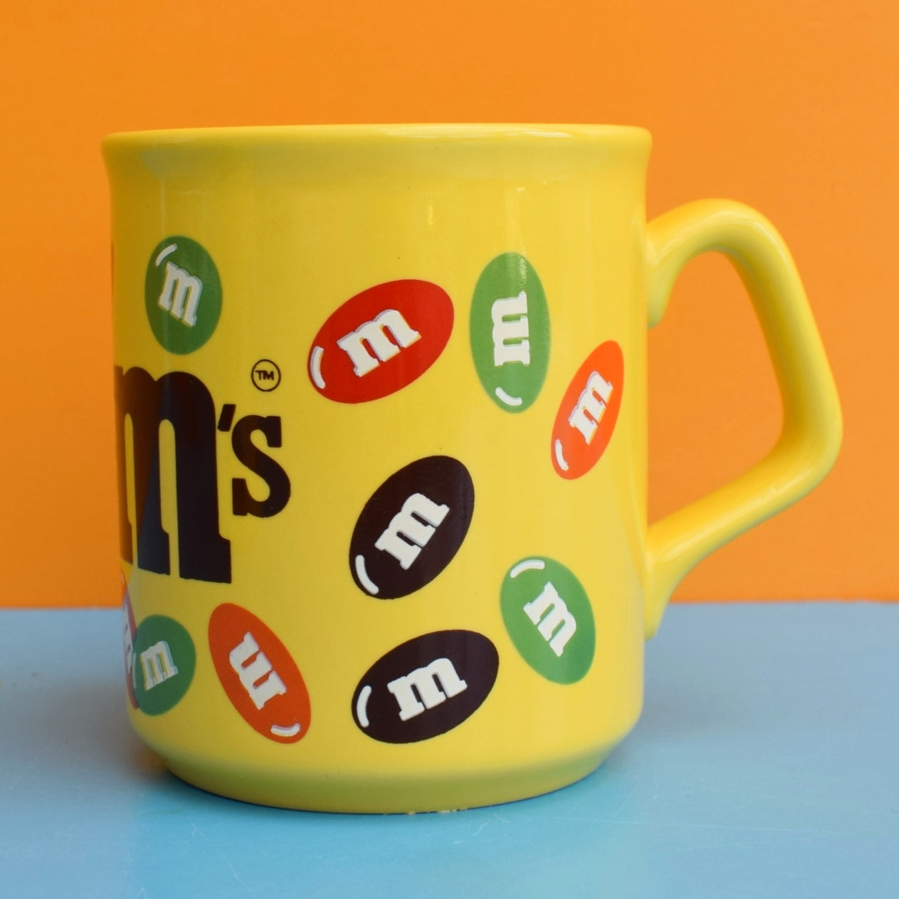 Vintage 1980s Mugs - M&Ms Chocolate / Mini Eggs - Yellow