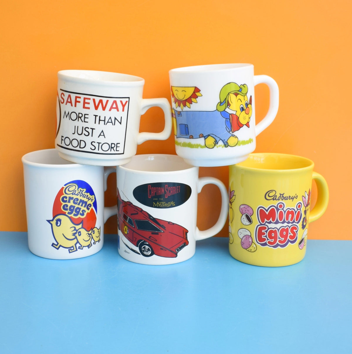 Vintage 1980s Mugs - Advertising / Kitsch / Kids - Mixed by Pineapple Retro