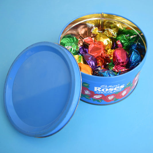 Vintage 1980s Roses Chocolate Sweet Tin - Small by Pineapple Retro