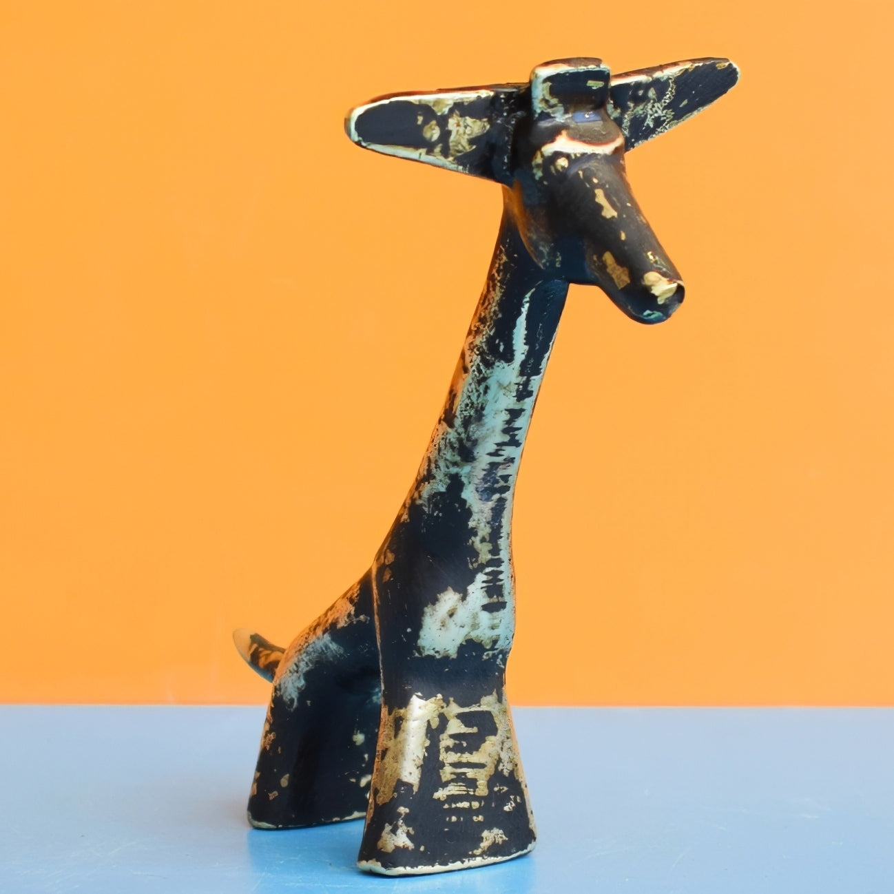 Vintage 1960s Walter Bosse Brass/ Black Giraffe Figure by Pineapple Retro