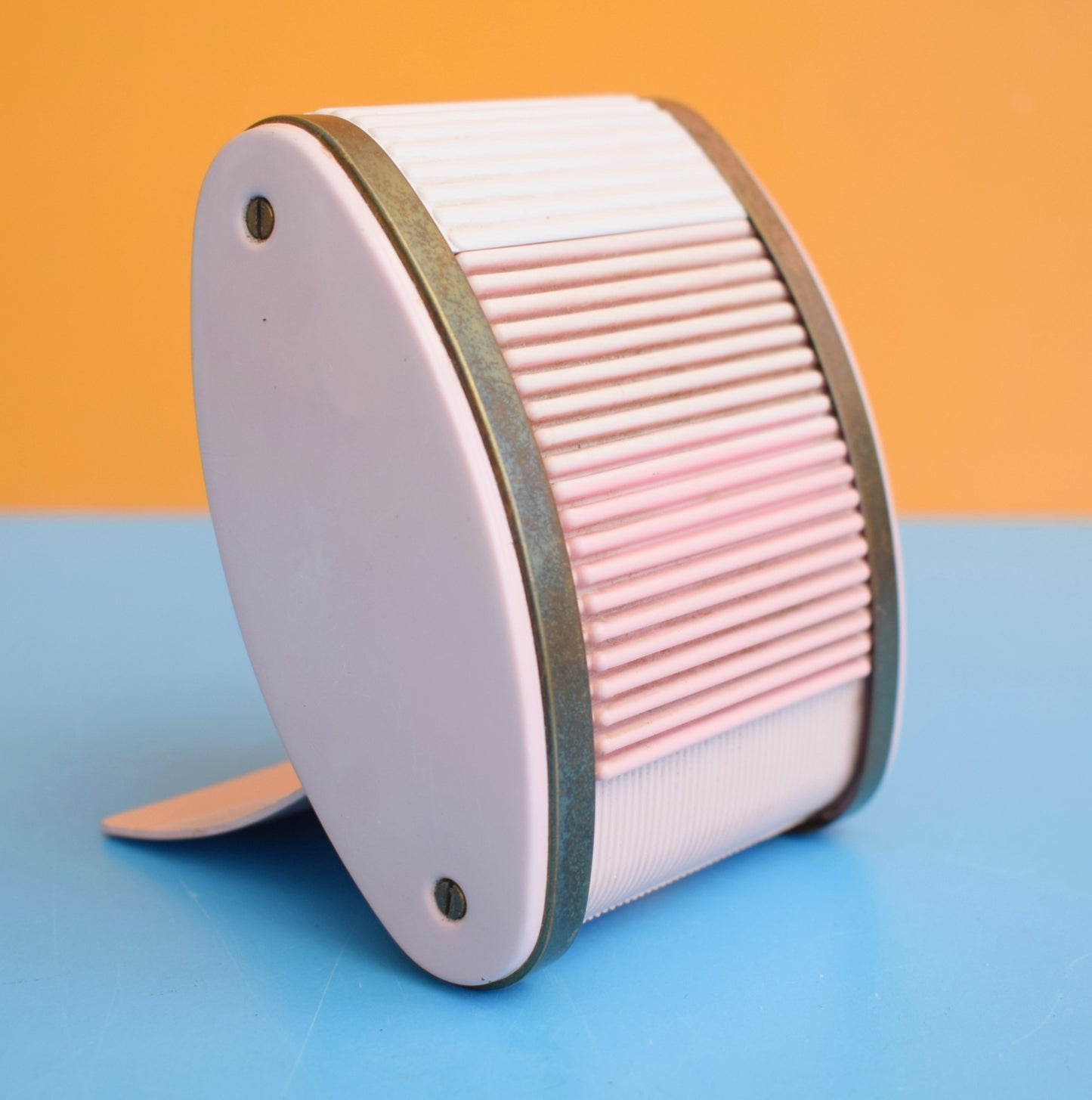 Vintage 1950s Westclox Alarm Clock - Tambour Front - Pink by Vintage