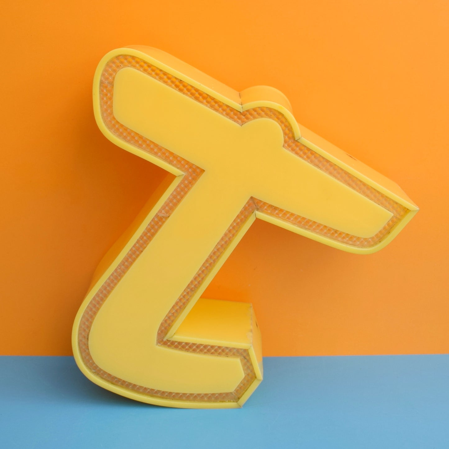 Vintage Box Letter T- Acrylic / Perspex - Yellow by Pineapple Retro