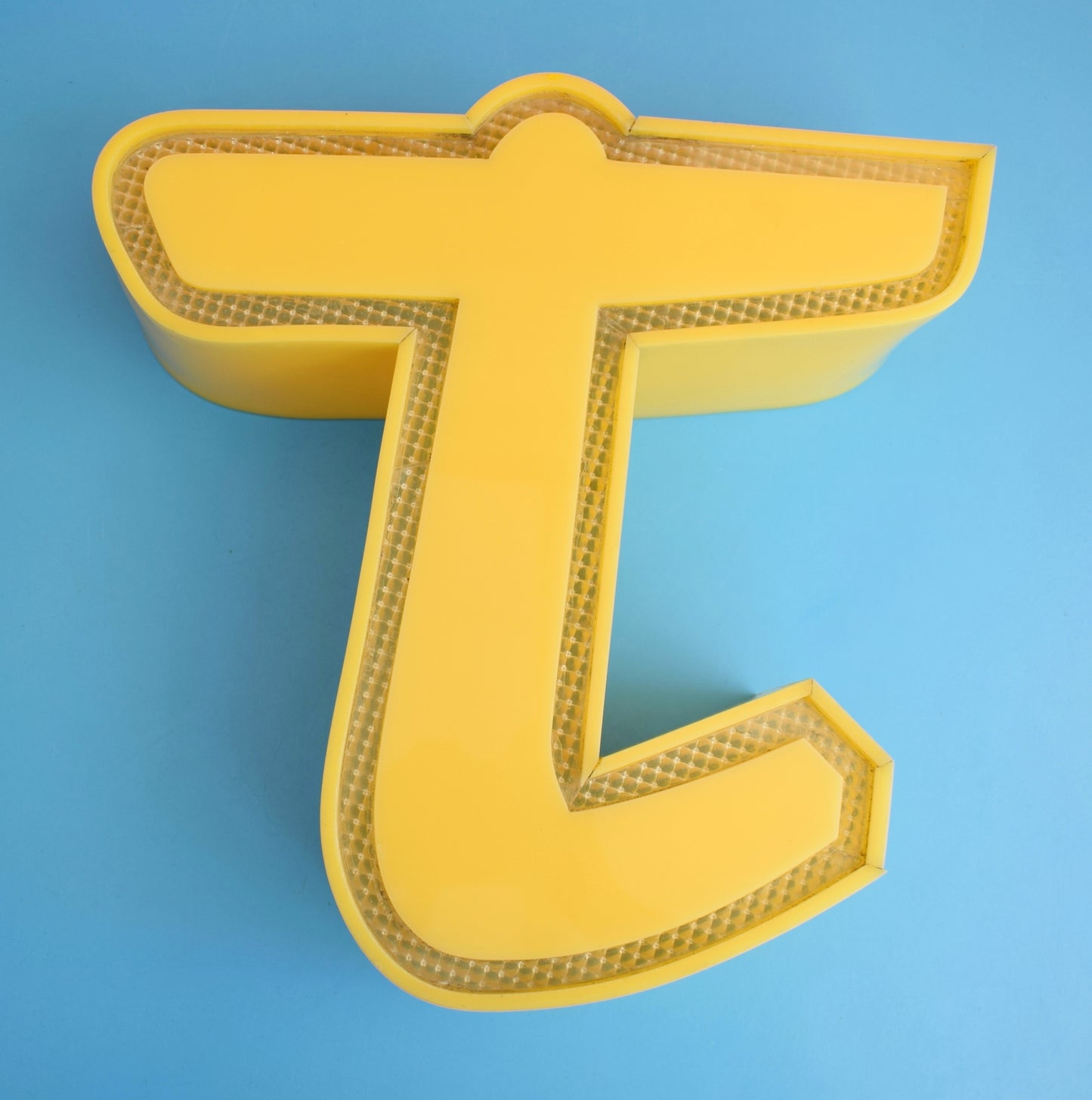 Vintage Box Letter T- Acrylic / Perspex - Yellow by Pineapple Retro