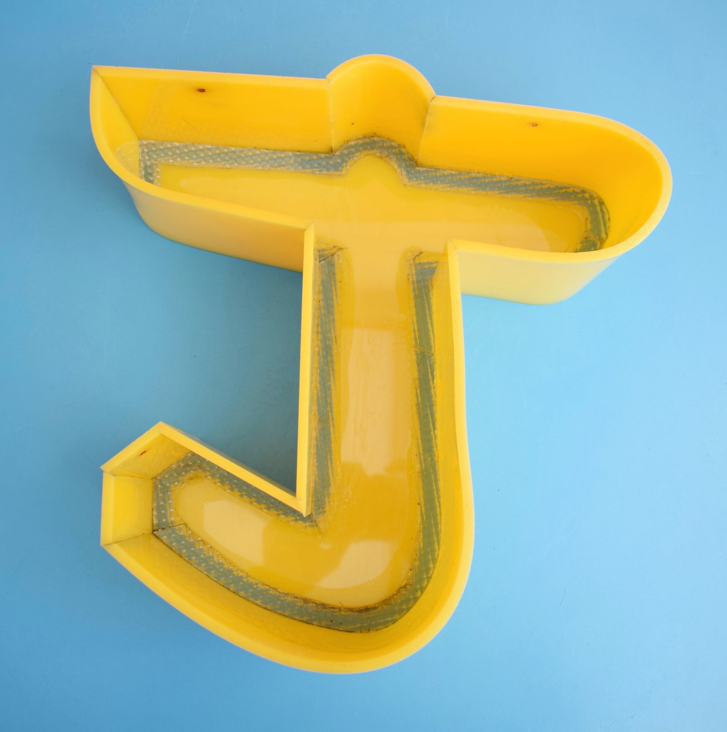 Vintage Box Letter T- Acrylic / Perspex - Yellow by Pineapple Retro