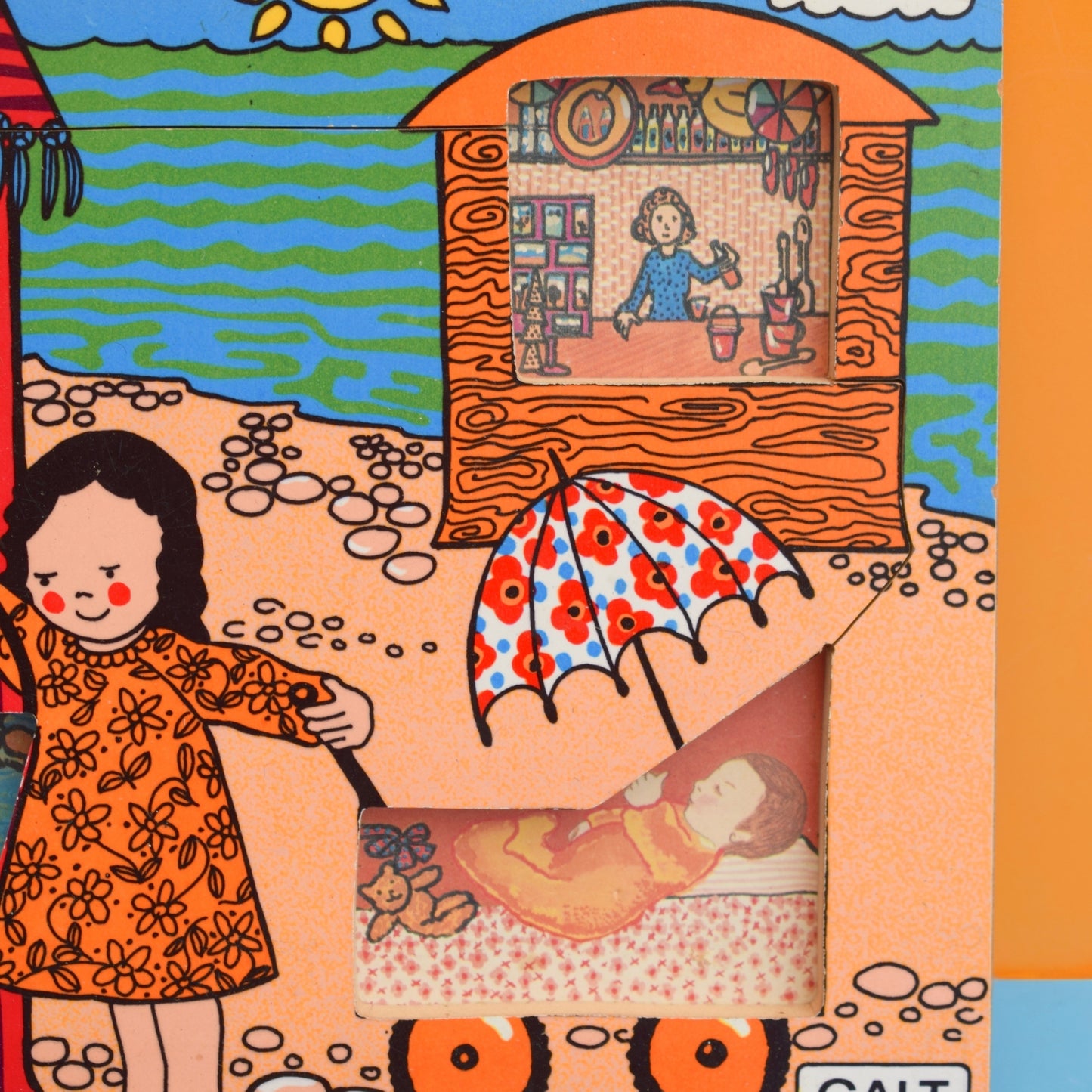 Vintage 1970s Wooden / Melamine Jigsaw Puzzles - Galt - Beach / Park