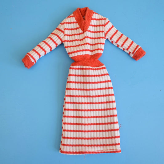 Vintage 1980s Sindy Coffee Morning Dress Set - Red Stripes