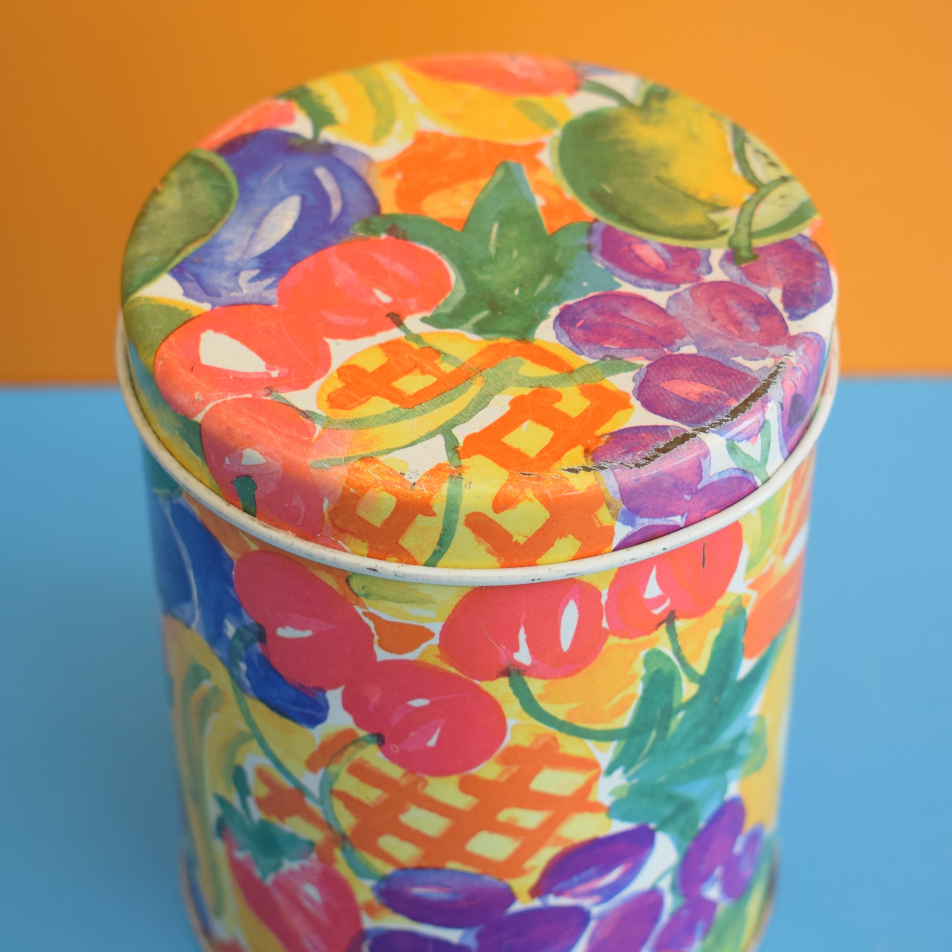 Vintage 1990s Habitat Tin- Tropical by Pineapple Retro