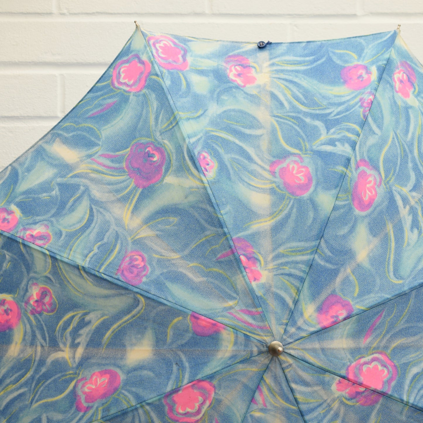 Vintage 1960s Umbrellas - Painterly Flowers / Swirls - Pink or Blue