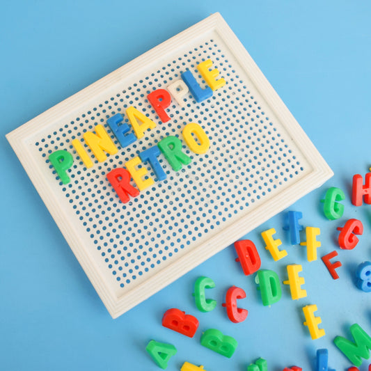 Vintage 1960s Plastic Pegboard Set - Letters