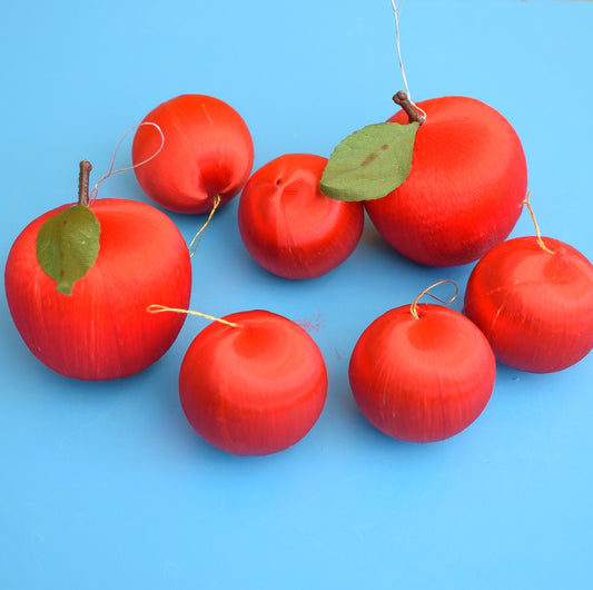 Vintage 1970s Satin Christmas Baubles- Red