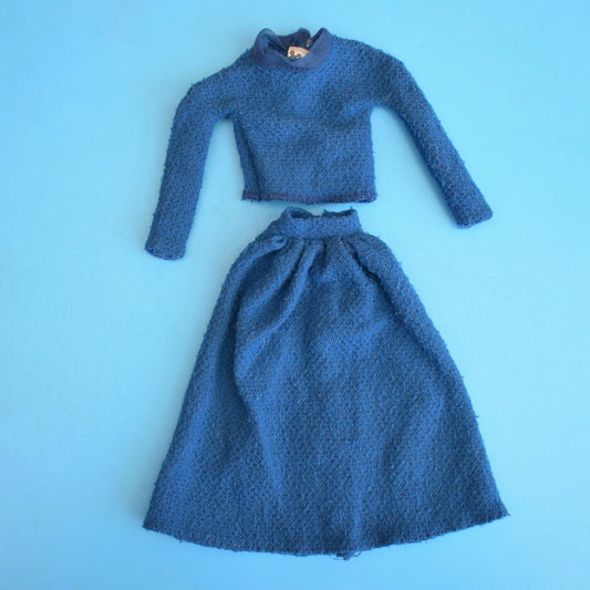 Vintage 1970s Barbie Outfit - Blue Textured