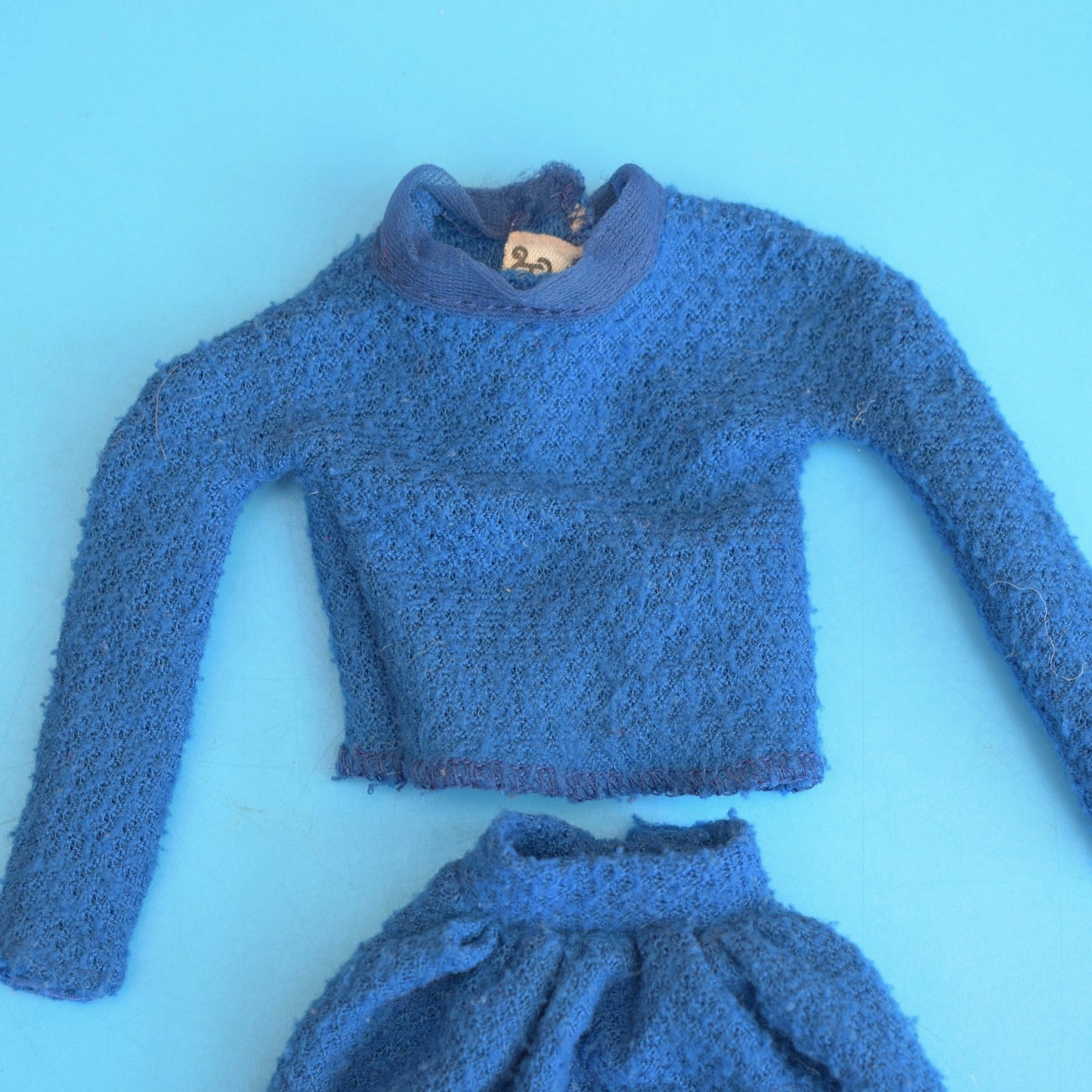 Vintage 1970s Barbie Outfit - Blue Textured