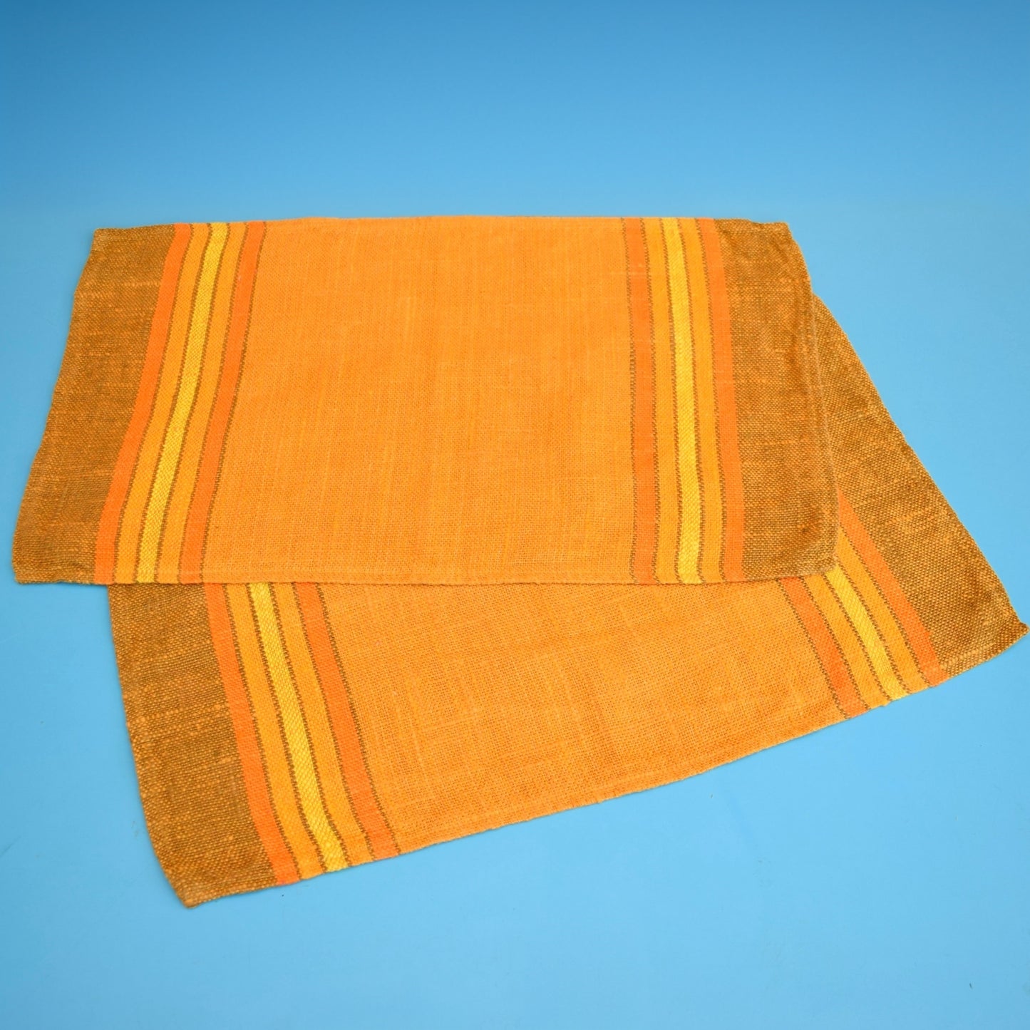 Vintage 1960s Napkins / Placemats - Flowers / Pineapples - Orange