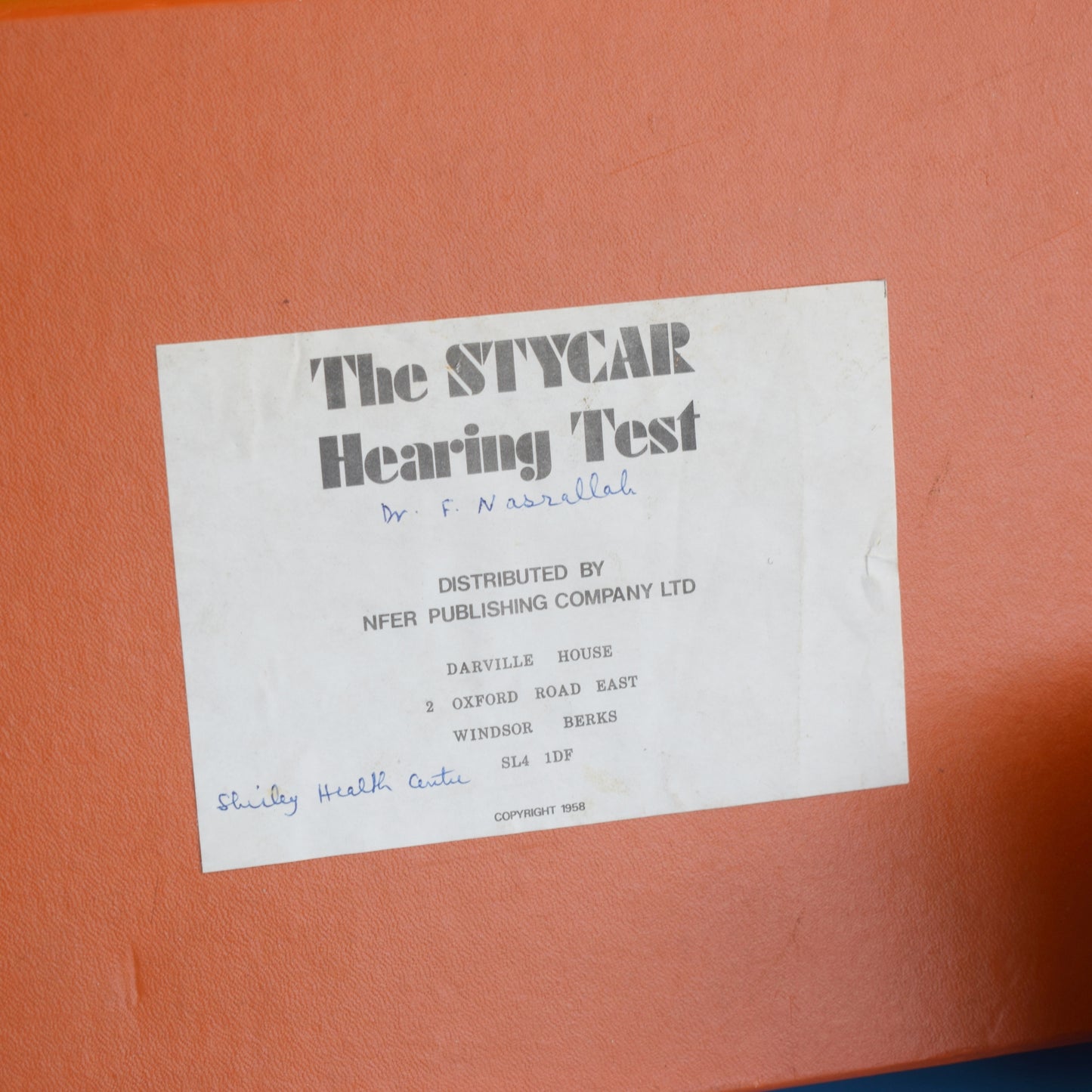 Vintage 1960s The Stycar Hearing & Vision Test Kit