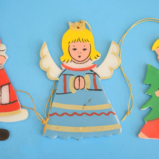 Vintage 1970s Flat Christmas Decorations - Avon?