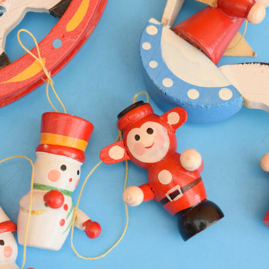 Vintage 1970s Wooden Christmas Decorations x26