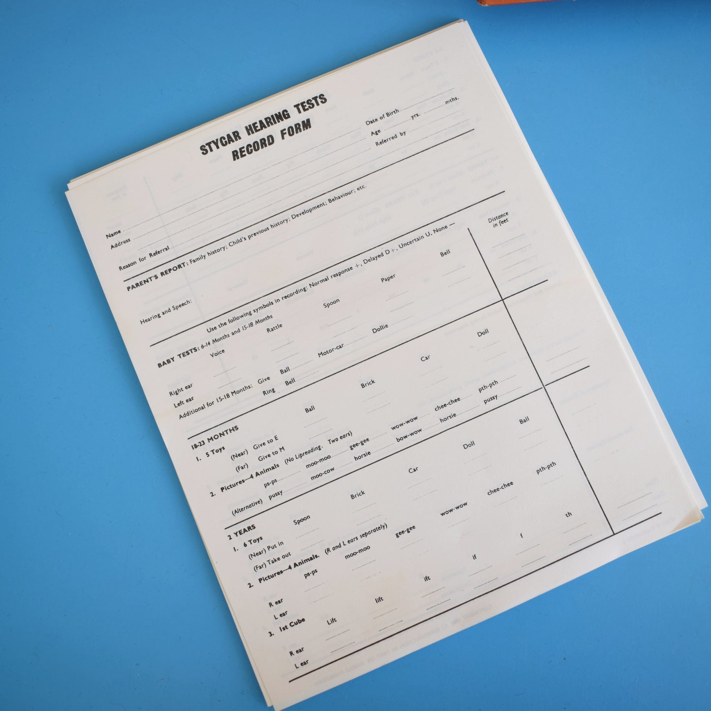 Vintage 1960s The Stycar Hearing & Vision Test Kit